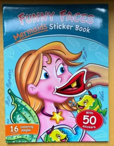 Funny Faces Sticker Book Mermaids With 50 Stickers - New - Imagen 1 de 1