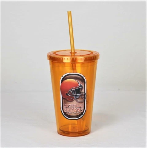 Cleveland Browns NFL Licensed 16oz Sip-N-Go w/ Lid and Straw Double Walled Cup Cover