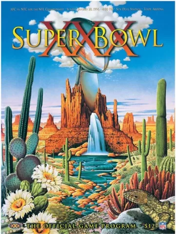 1996 Cowboys vs Steelers 22" x 30" Canvas Super Bowl XXX Program - Fanatics Cover
