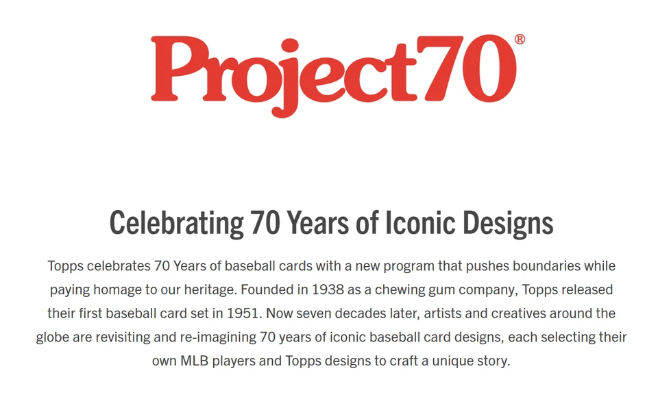 Topps Project 70 Baseball - Pick from List - Image 1 of 1