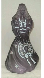 Fenton Art Glass Hand Painted Amethyst Bridesmaid Doll Figurine Signed Vintage - Picture 1 of 8