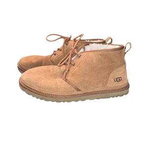 UGG Neumel Men's Leather Sheepskin Chukka Boot Shoes Chestnut SZ 12 - Picture 1 of 4