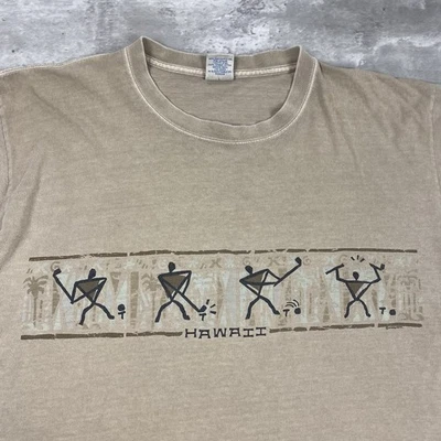 CAMISAS LOCAS HAWAII STICK FIGURA GOLF camiseta para hombre L marrón KONA COFFEE teñido Foto 1 de 4