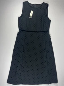 Vestido Talbot’s Mujer Talla 6 Negro Sobre Lunares Negros NUEVO CON ETIQUETAS - Imagen 1 de 12