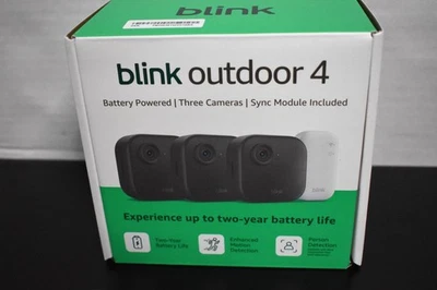 Blink Outdoor 4 4th Gen Battery Powered  3 Cameras Sync Module Included 2025 NEW - Image 1 of 4