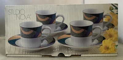 Juego de 4 tazas y platillos café espresso Mikasa Studio Nova IMPULSE 3 OZ Y2262 Foto 1 de 2