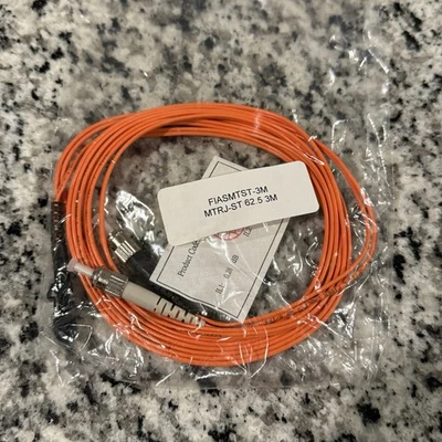 Cisco Compatible 62.5/125  MTRJ-ST OFNR Duplex  Fiber Optic Cable, 3M. - Image 1 of 2