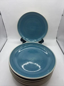 Sango Riva Teal 4657 Salad Plates 7 3/4" Set Of 7 - Picture 1 of 6