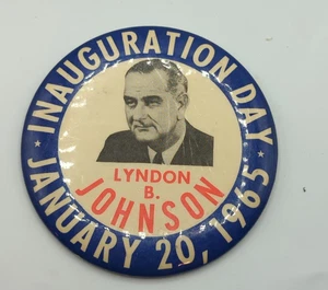 1965 LBJ LYNDON B. JOHNSON EINWEIHUNG Kampagne Pin Pinback Button Präsident - Bild 1 von 2