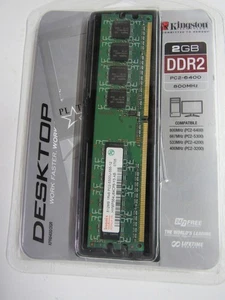 Kingston Desktop 2GB DDR2 PC2-6400 800MHz KPR6400/2GR MIP - Picture 1 of 3