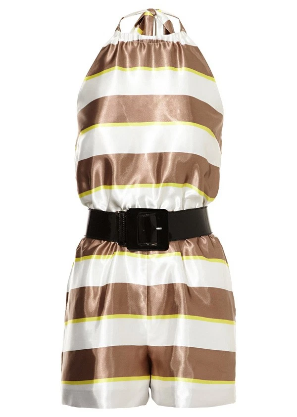 Overall graun 36 Damen Kurzer Overall mit Gürtel weiß-graubraun-multi 2.5927 - Bild 1 von 1