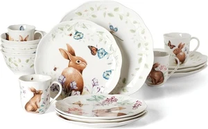Lenox China BUTTERFLY MEADOW BUNNY Service for Four - 16pc Set N/O - Picture 1 of 1