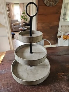 Bandeja redonda de madera de 3 niveles torre cupcakes exhibición de alimentos soporte de fiesta - Imagen 1 de 12