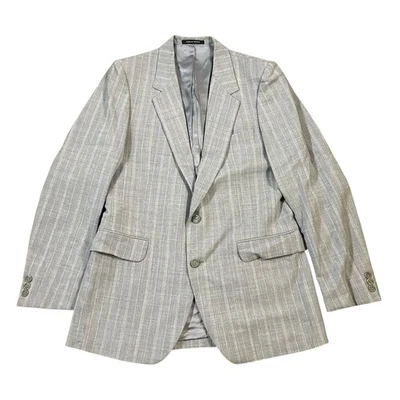 Abrigo Deportivo Blazer Yves Saint Laurent YSL (40R) Para Hombre 2 Botones Gris Rayas Foto 1 de 4