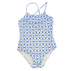 Vilebrequin Mädchen Ikat Medusa Einteiler Badeanzug gekreuzte Träger blau weiß 12 - Bild 1 von 10