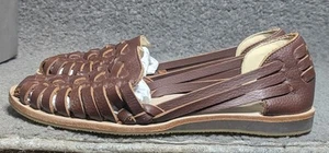 Nisolo Huarache Damen-Ledersandalen Slipper geflochtenes Leder mandelfarben Größe 6 - Bild 1 von 11