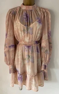 Karen Millen Size UK 10 LYDIA MILLEN DRESS IN BEIGE PINK - Picture 1 of 5