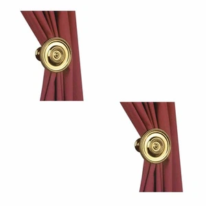 Pair Solid Brass Curtain Tieback Holder RSF Finish 3.25" Dia Renovators Supply - Picture 1 of 10