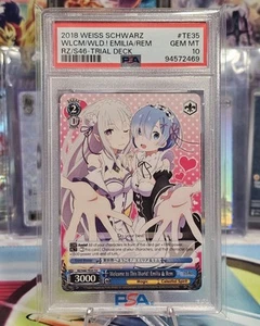 Willkommen in dieser Welt! Emilia & Rem RZ/S46 TD TE35 RE:Zero Weiss Schwarz PSA 10 - Bild 1 von 2