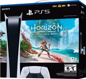 Sony PS5 Digital Edition Console Horizon Forbidden West Bundle - White (Grade A)
