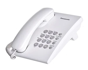 5025232272136 Panasonic KX-TS500PDW Telefon Telefon analogowy Biały Panasonic - Zdjęcie 1 z 4