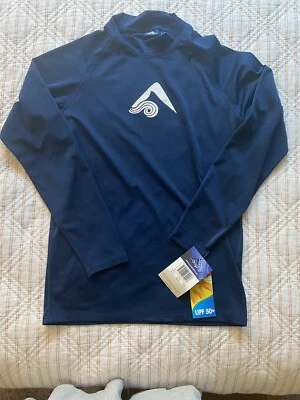 Kanu Surf Mens Platinum Long-sleeve Rashguard rash shirt, Navy, Size SMALL - Image 1 of 4