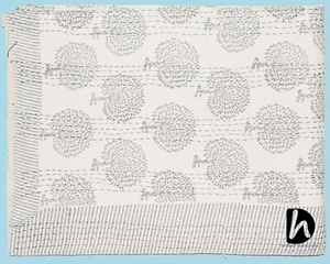 Kantha Quilt Throw Hippie Blanket Cotton Ralli Bedding Coverlet Ethnic Bedspread - Picture 1 of 7