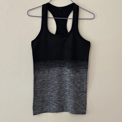 Lululemon Top Women’s Size 4 Swiftly Tech Racerback Tank Black Gray Ombre Gym - Image 1 of 4
