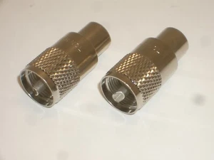 CONECTOR DE ANTENA MASCULINA ANFENOL 2X PL-259 83-1SP-15RFX UHF NÍQUEL con PUNTA PLATEADA - Imagen 1 de 3