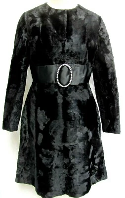 DE COLECCIÓN AÑOS 60..MOD..NEGRO..TERCIOPELO TRITURADO..VESTIDO..ESTÁS..talla GRANDE Foto 1 de 4