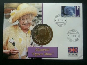 [SJ] Gibraltar Elizabeth Queen Mother 1998 Royal FDC (coin cover) *see scan - Picture 1 of 7