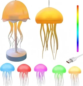 Jellyfish Lamp Night Light with 7 Colors Changing Cute Room Decor Led Portable R - Picture 1 of 7