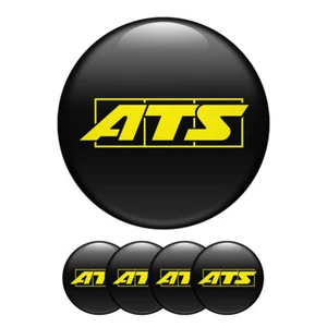 4 x Print Logo ATS Dome Sticker for Wheel Center Hub Caps Silicone Round Emblem - Picture 1 of 14