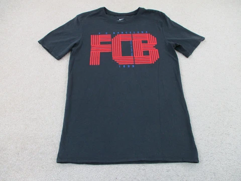 Barcelona Shirt Adult Small Black Red Spain Soccer Futbol Football Nike Men * Cover