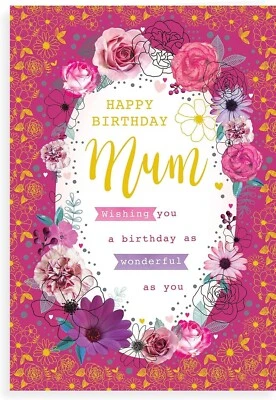 KINGFISHER Mum Birthday Card - Size 6" X 9"