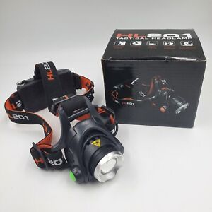 HL201 Tactical Headlamp IPX8 T6 LED 1000 Lumens - 3 AAA - 2000x Zoom Used In Box