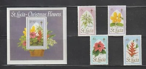 Santa Lucía Scott 927 - 931 como nuevo nunca articulado, fino - flores de Navidad muy finas - Imagen 1 de 2