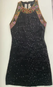 Vintage Lillie Rubin Blinged Little Black Dress Size S - Picture 1 of 8