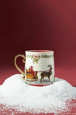 Taza trineo Anthropologie Nathalie Lete Santa NUEVO Foto 1 de 4