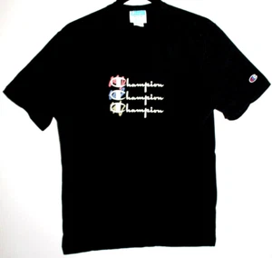 Camiseta negra Champion para hombre diseño garabato mediana - Imagen 1 de 6