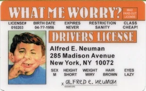 Alfred E Neuman MAD Magazine Novelty Drivers License FREE USA SHIPPING - Bild 1 von 1