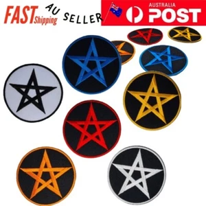 Star Round Iron on Patch Circular Circle Pentagram Super 6.8x6.8x0.1cm(1.8g) - Picture 1 of 7