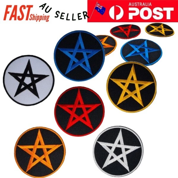 Star Round Iron on Patch Circular Circle Pentagram Super 6.8x6.8x0.1cm(1.8g) - Image 1 of 1