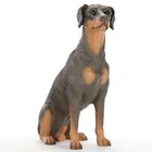 Doberman Pinscher Figurine Hand Painted Statue Red Uncropped