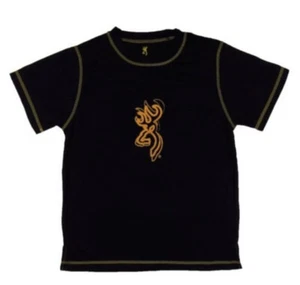 NWT Youth Boys Browning Performance Black W Gold Tech Tee T-Shirt M Medium - Picture 1 of 4