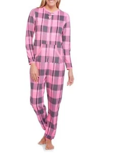 Secret Treasures Pink Plaid No Footed Pajama One Piece Union XL 2X or 3X LASTONE - Picture 1 of 5