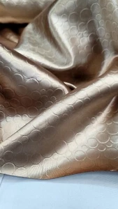 Gold Metallic Brocade Fabric 60” Width Sold By The Yard Circle Textured Metallic - Picture 1 of 8