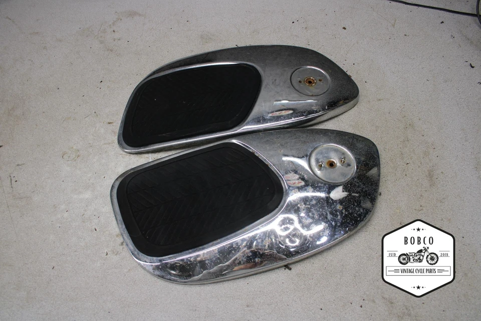 1963 Honda Benly Touring 150 CA95 GAS TANK CHROME SIDE PANELS K11-3297.OB - Image 1 of 4
