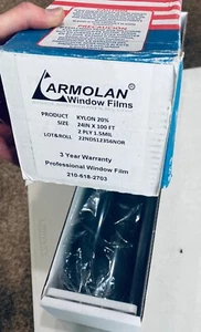 ARMOLAN Window Films 24" x 100 Ft Roll 2 Ply 20% 1.5mil Window Tint Dark Roll - Foto 1 di 10