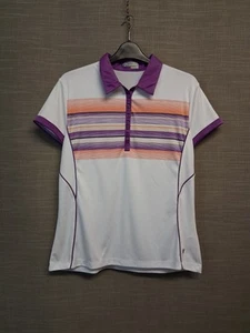 Callaway Ladies Golf T-Shirt White Purple Short Sleeve Size L - Picture 1 of 10